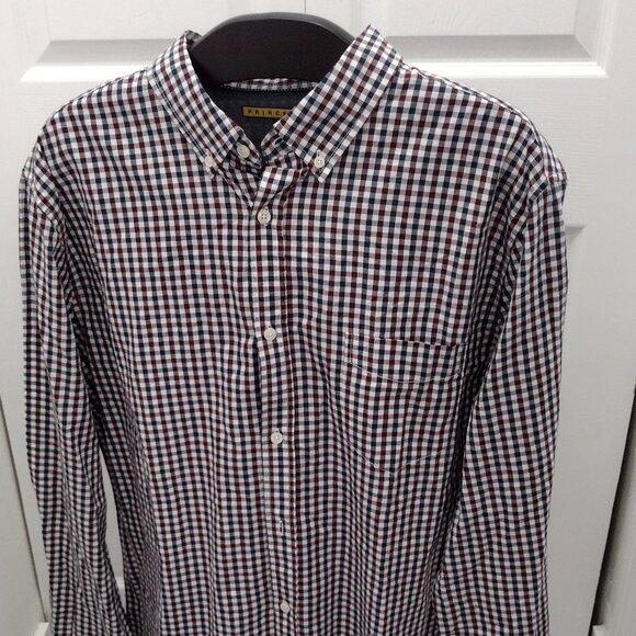 PRINCE & FOX Other - PRINCE & FOX Men’s Button Down Shirt XL Checkered Long Sleeve Casual Classic Fit